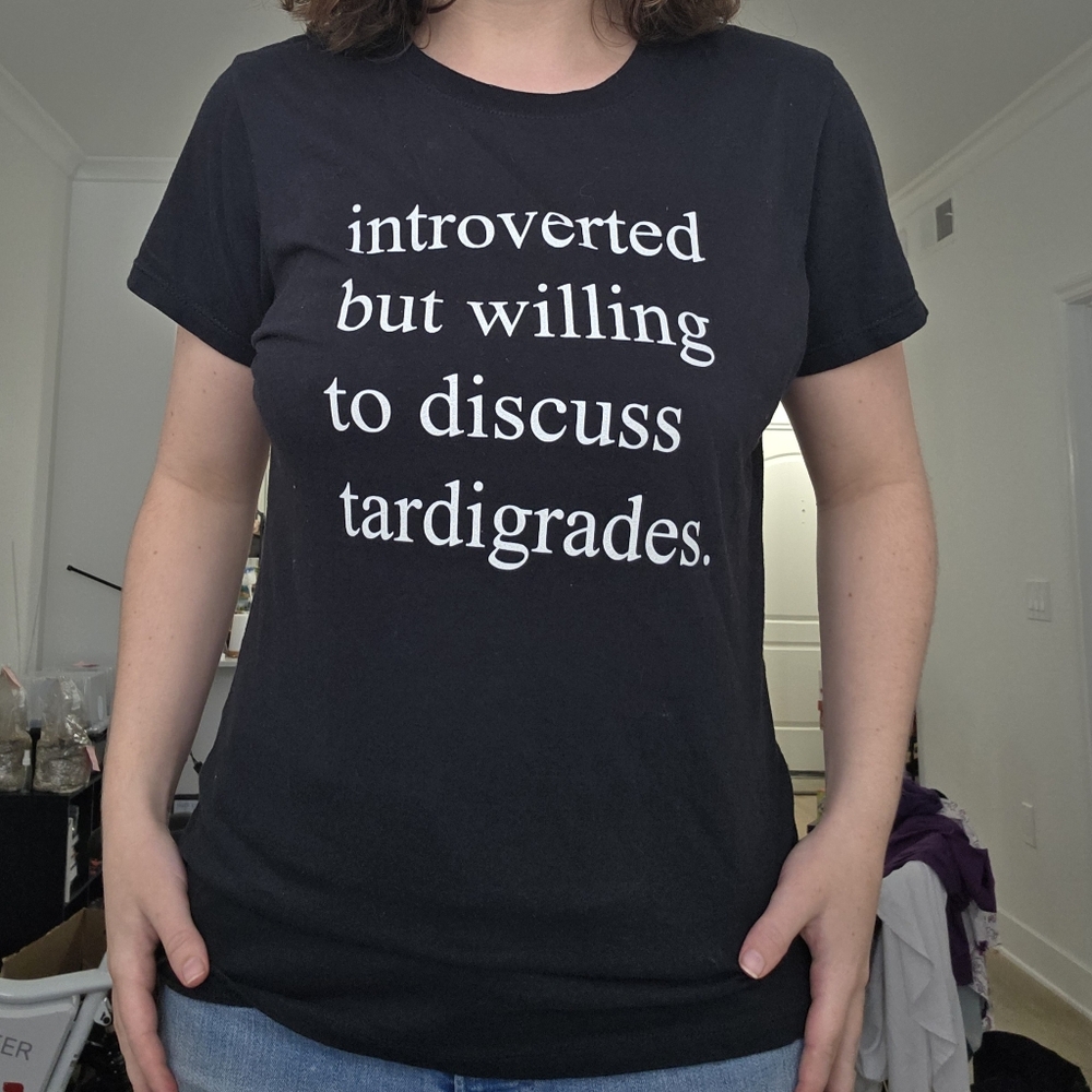 Introverted But Willing To Discuss Tardigrades Graphic Tee - Black
